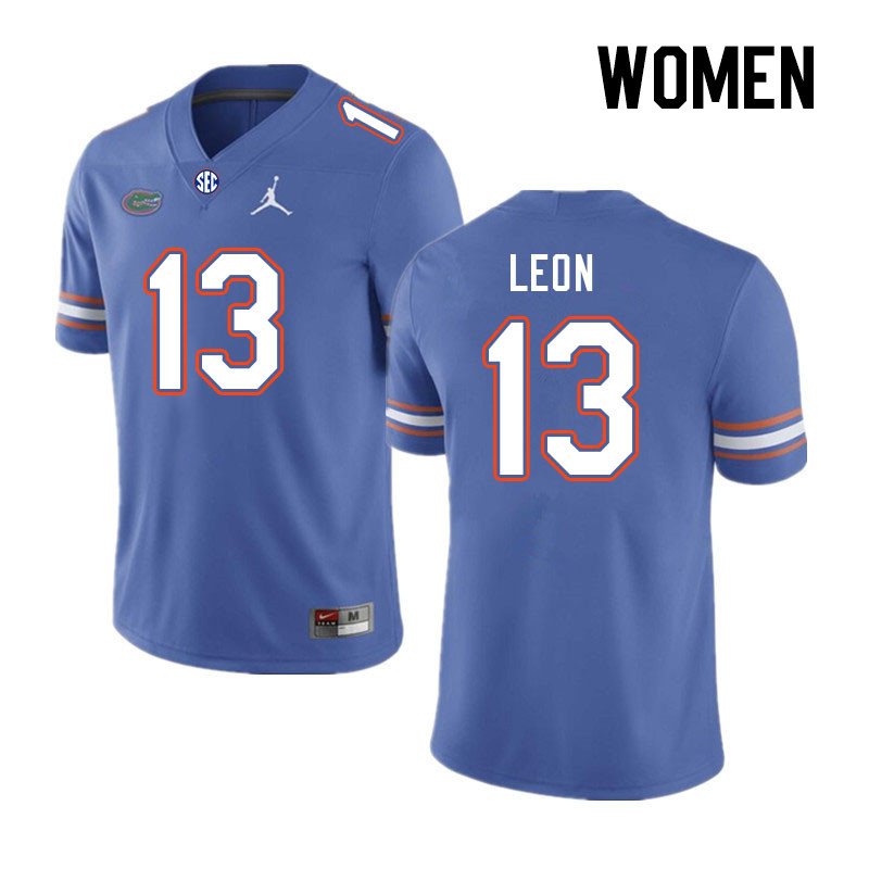 Women #13 Micah Leon Florida Gators College Football Jerseys Stitched-Royal